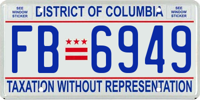 DC license plate FB6949