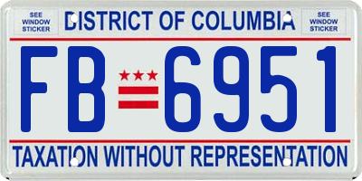 DC license plate FB6951