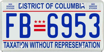 DC license plate FB6953