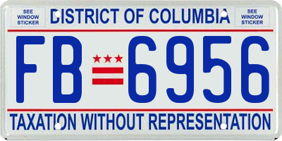 DC license plate FB6956