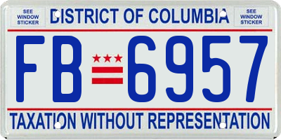 DC license plate FB6957