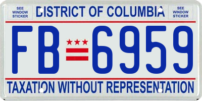 DC license plate FB6959