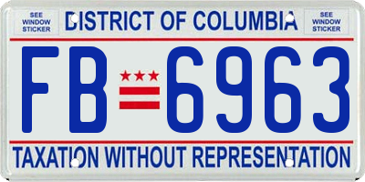 DC license plate FB6963