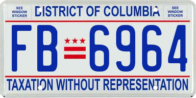 DC license plate FB6964