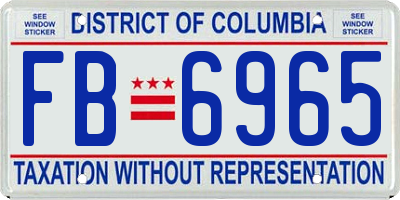 DC license plate FB6965