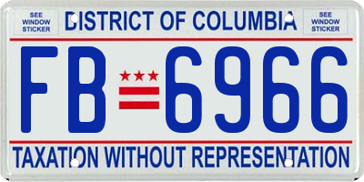 DC license plate FB6966