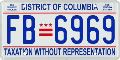 DC license plate FB6969