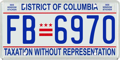 DC license plate FB6970