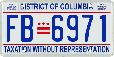 DC license plate FB6971