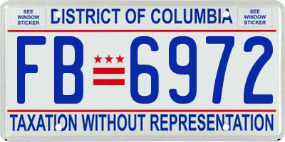 DC license plate FB6972