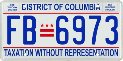 DC license plate FB6973