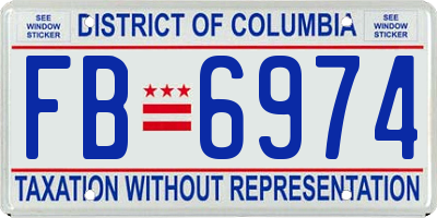 DC license plate FB6974