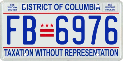 DC license plate FB6976