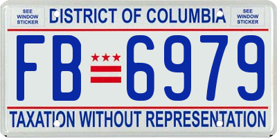 DC license plate FB6979