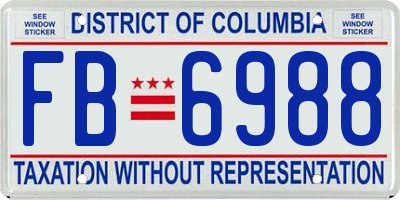 DC license plate FB6988