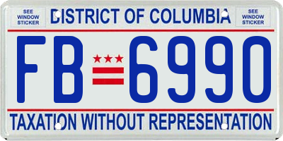 DC license plate FB6990