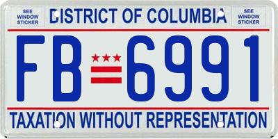 DC license plate FB6991