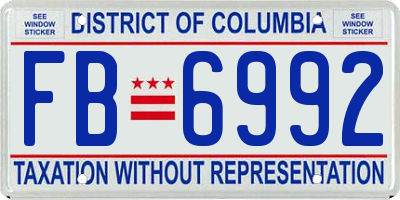 DC license plate FB6992