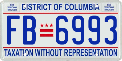 DC license plate FB6993