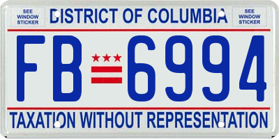 DC license plate FB6994