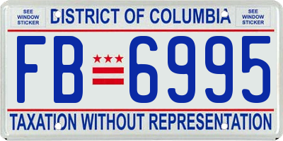 DC license plate FB6995