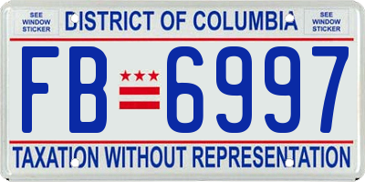 DC license plate FB6997