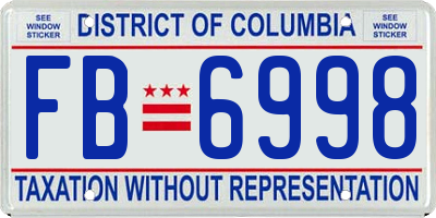 DC license plate FB6998