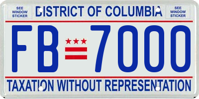 DC license plate FB7000