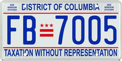 DC license plate FB7005