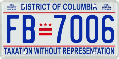 DC license plate FB7006