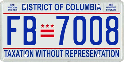 DC license plate FB7008