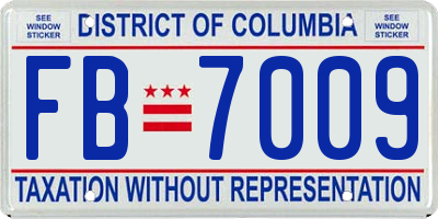 DC license plate FB7009