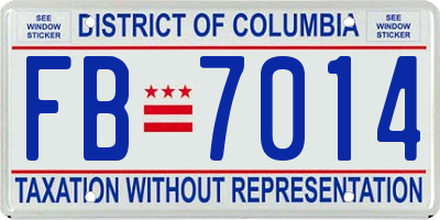 DC license plate FB7014