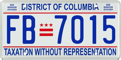 DC license plate FB7015