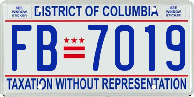 DC license plate FB7019