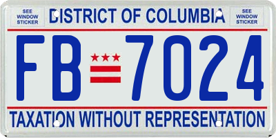 DC license plate FB7024