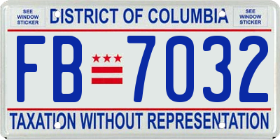 DC license plate FB7032