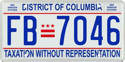 DC license plate FB7046