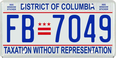 DC license plate FB7049