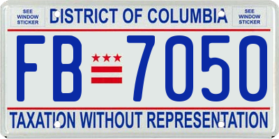 DC license plate FB7050