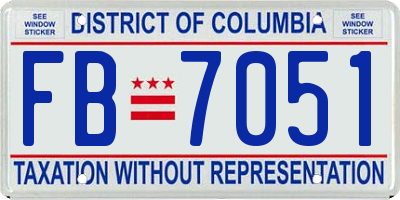 DC license plate FB7051