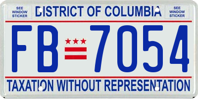 DC license plate FB7054