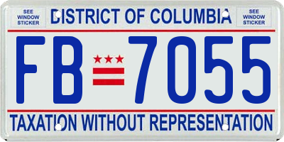 DC license plate FB7055