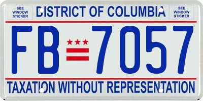 DC license plate FB7057