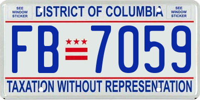 DC license plate FB7059