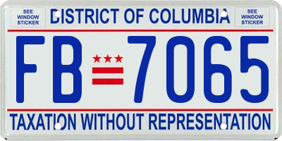 DC license plate FB7065