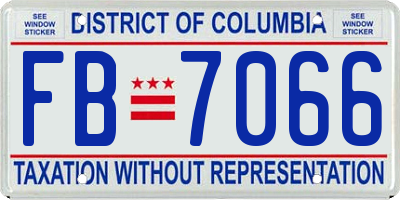 DC license plate FB7066