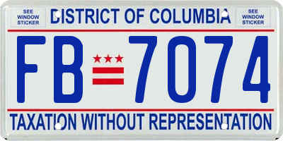 DC license plate FB7074