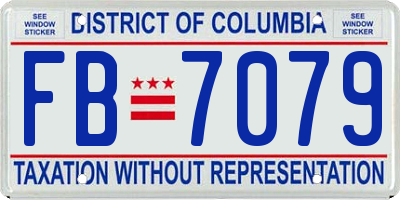 DC license plate FB7079