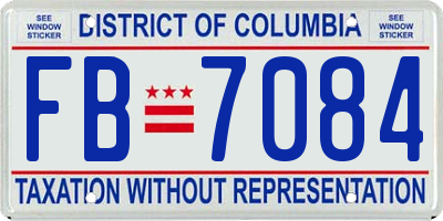 DC license plate FB7084